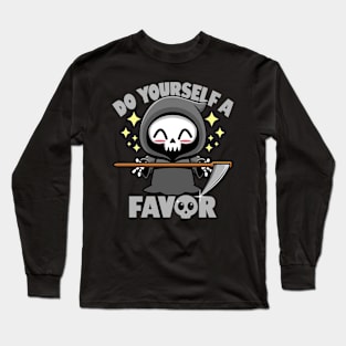 Funny CUte Kawaii Grim Reaper Funny Advice Meme Long Sleeve T-Shirt